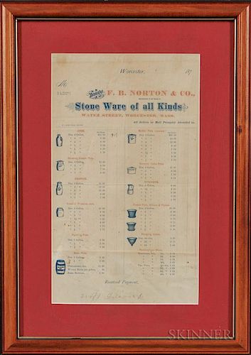 F.B. Norton & Co. Printed Illustrated Stoneware Price List