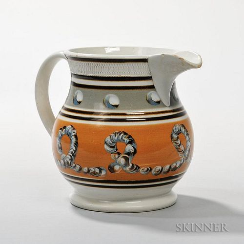 Slip- and Cable-decorated Pearlware Pitcher