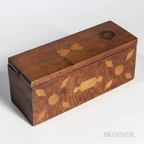 Carved and Inlaid Walnut Box