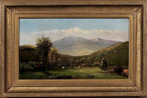 Charles Hunt (New York, Michigan, 1840-1914)  Pasture and Mountainous Landscape