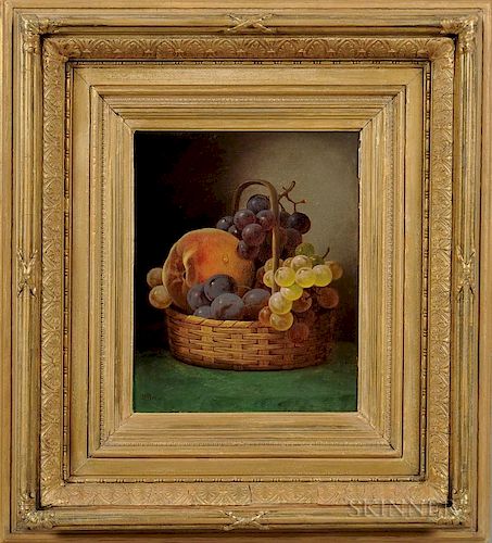 William Mason Brown (New York/New Jersey, 1828-1898)  Fruit in a Splint Basket