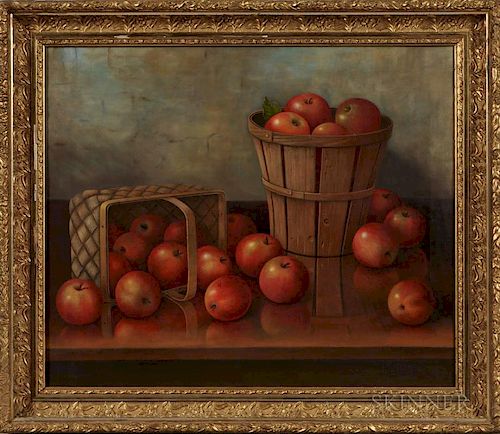 Albert Francis King (Pennsylvania, 1854-1945)  Still Life with Apples and Baskets