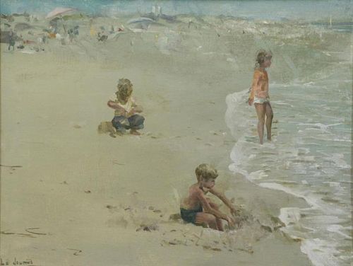LE JEUNE, James. Oil on Board. Children at the