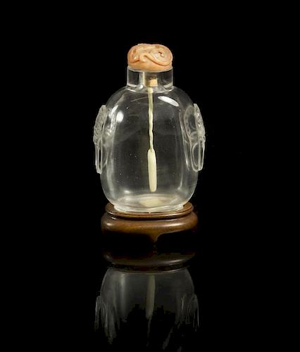 A Rock Crystal Snuff Bottle, Height 3 inches.