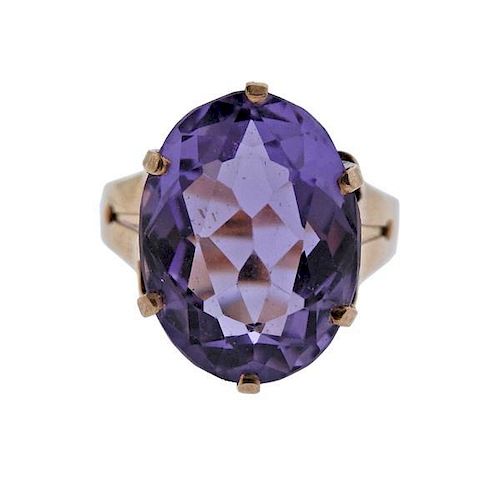 14K Gold Purple Gemstone Ring