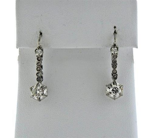 Antique 18K Gold Diamond Earrings