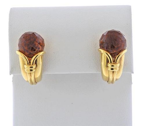 Bvlgari Bulgari Citrine 18k Gold Earrings