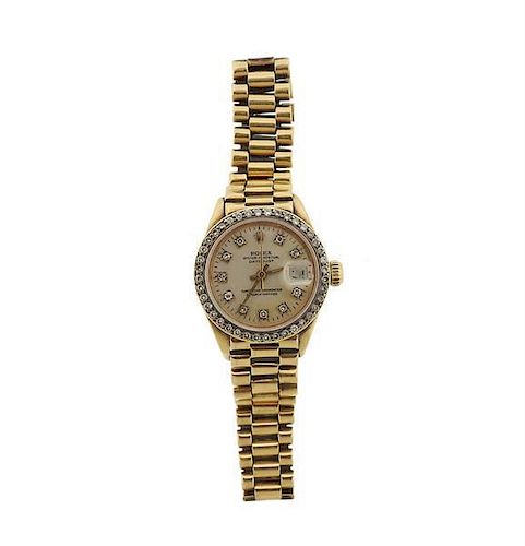 Rolex Datejust 18k Gold Diamond Lady&#39;s Watch ref. 6917