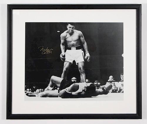 Ali vs. Liston II, B/W Photo, Signed Muhammad Ali