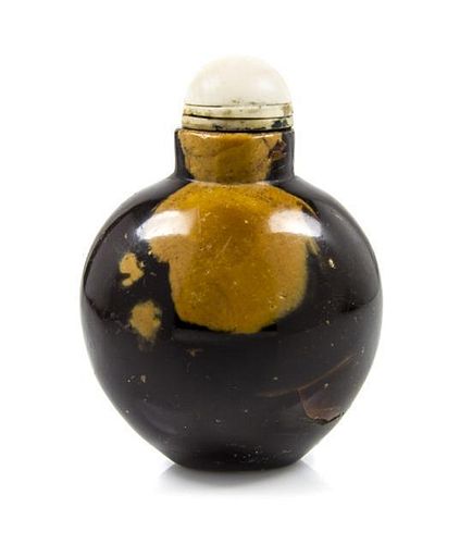 A Root Amber Snuff Bottle, Height 2 1/4 inches.