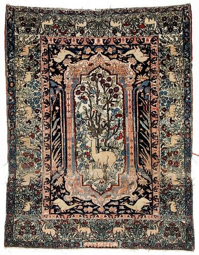 Antique Tabriz Prayer Rug, Persia: 3'7'' x 4'6''