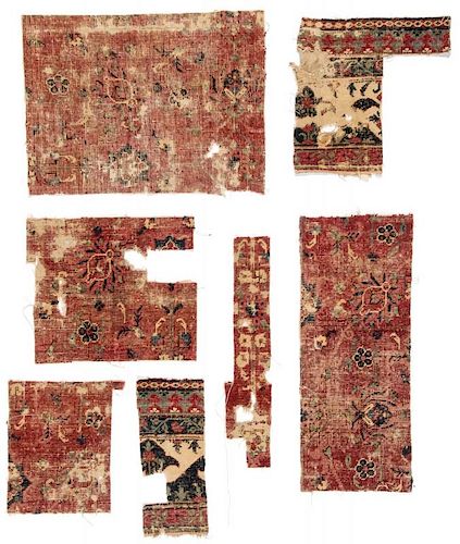Pre Circa 1800 Persian or Mughal Carpet Fragments (7)