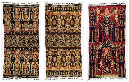 3 Vintage Indonesian Ikat Textiles