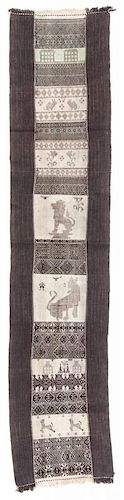 Woman's Pictorial Shoulder Cloth, Chin People, Myanmar