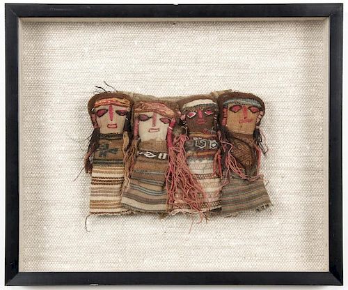 4 Pre-Columbian Textile Dolls, Peru