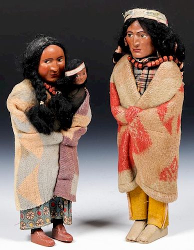 Pair of Skookum dolls