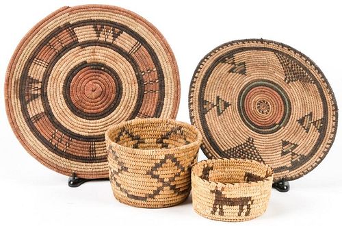 Collection of 4 Native American & Ethnographic Baskets
