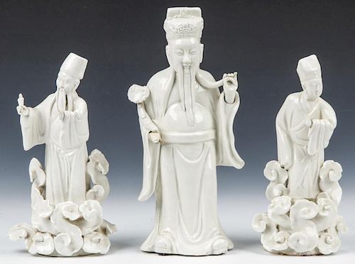 3 Chinese Blanc de Chin Figures