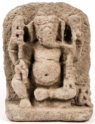 10th/12th C. Sandstone Carving of Ganesh