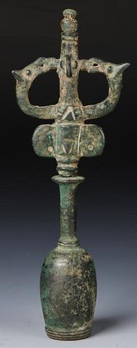 Luristan Bronze Finial/Vase, 1000 to 700 BCE