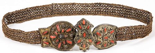 Fine Antique Ottoman Silver & Jewel Decorated Belt