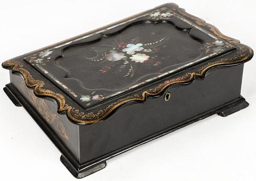 Antique Lap Desk w/ Mother of Pearl Inlay