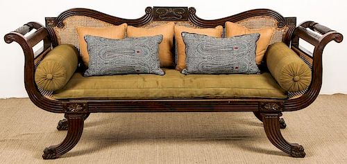 Mid 19th c. Anglo-Indian Rosewood Caned Sofa