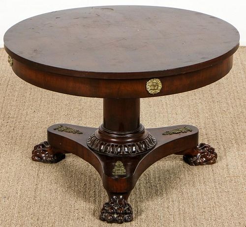 Regency Style Small Clawfoot Mahogany Table w.    Bronze Mounts