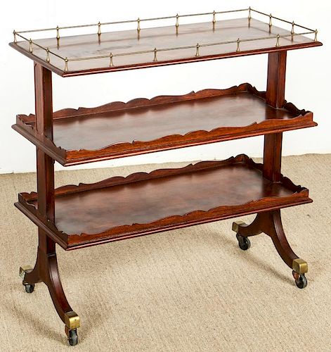 English Regency Style Tri-Level Serving Table