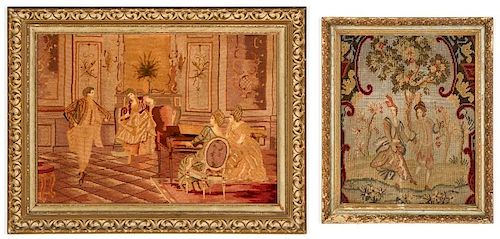2 Framed Needle Point Works, with Petit Point Details