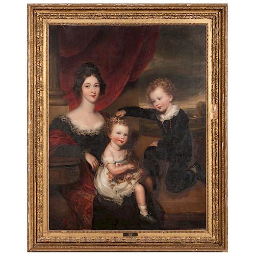 Thomas Barber, Portrait of Mrs. Dorothy Prideaux Sawle and Her Two Children Charles and Mary
