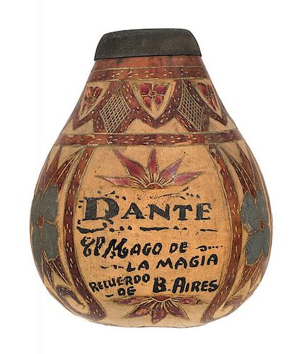 Dante’s Carved Souvenir Mate Gourd.