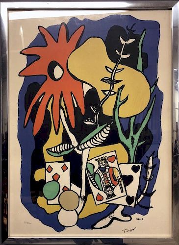 Léger Signed Color Lithograph "The King of Hearts"