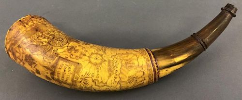 Rare French and Indian War Powder Horn