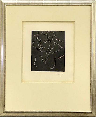 Henri Matisse Signed Linocut "Diane"
