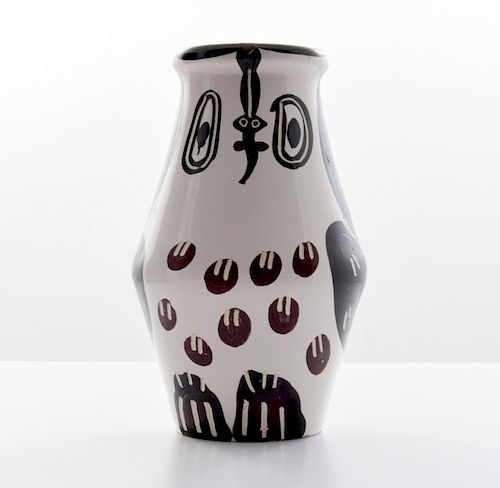 Large Pablo Picasso HIBOU MARRON NOIR Vase (A.R. 123)