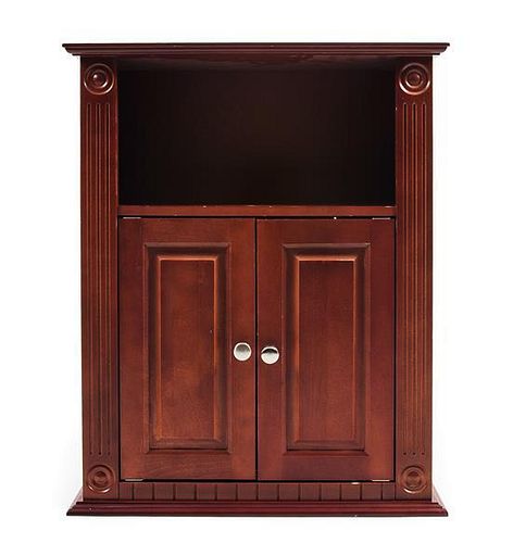 A Regency Style Hanging Cabinet, Height 25 1/4 x width 20 1/2 x depth 7 1/2 inches.