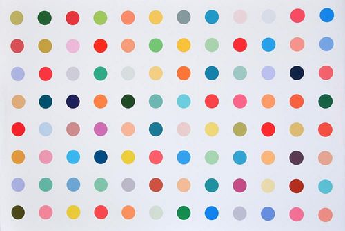 Colorful Polka Dot Print, Manner of Damien Hirst