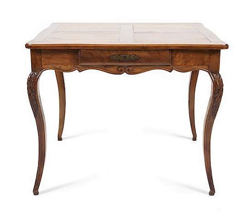 A French Provincial Style Oak Desk, Height 29 1/8 x width 35 1/2 x depth 27 1/2 inches.