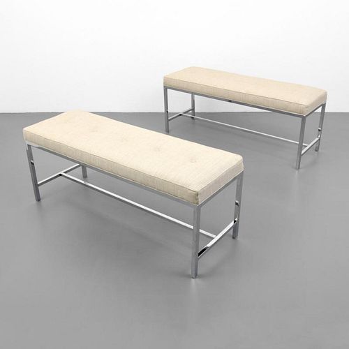 Pair of Benches Attributed to Milo Baughman