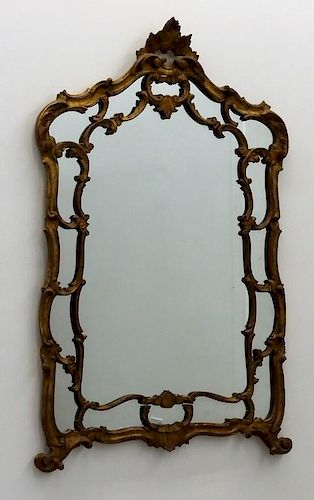LARGE Italian Florentine Carved Wood Gesso Mirror