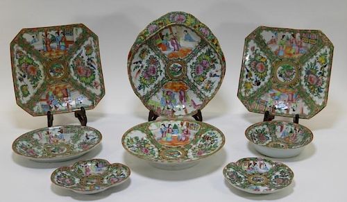 8PC Chinese Rose Medallion Porcelain Bowl Grouping