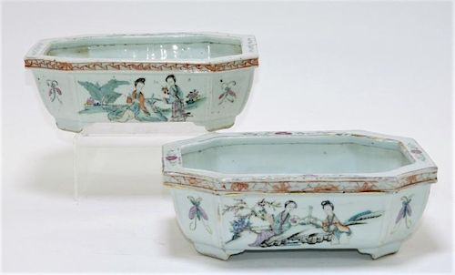 PR Chinese Export Famille Rose Porcelain Planters
