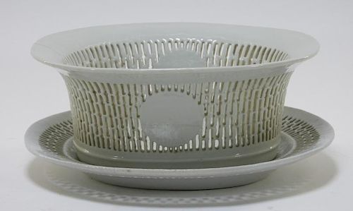 Chinese Export  Blanc De Chine Reticulated Basket