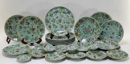 25PC Chinese Export Celadon Porcelain Group