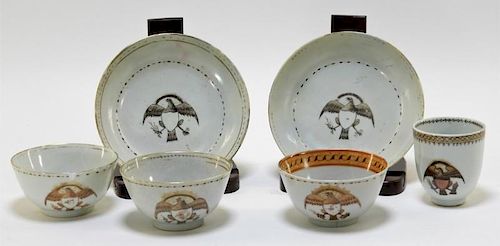 Group Chinese Export Armorial Eagle Porcelain