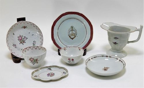 7PC Chinese Export Porcelain Cup Bowl Plate Group