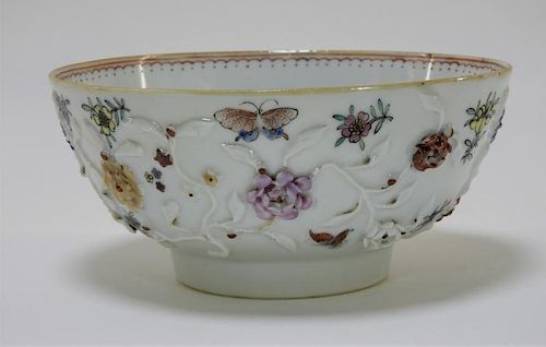 Chinese Export Porcelain Applied Relief Bowl