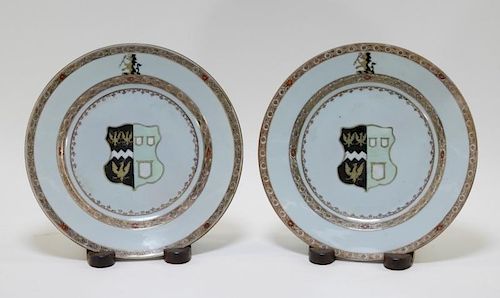 PR Chinese Export Porcelain Armorial Plates