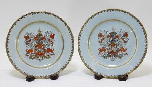 PR Chinese Export Earl of Kingston Armorial Plates
